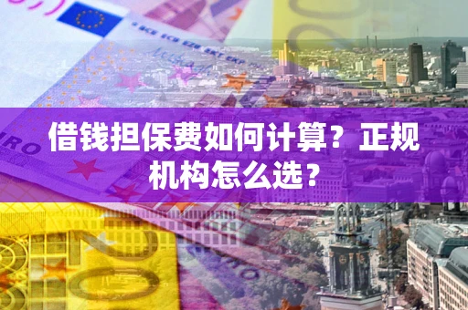 济南借钱担保费如何计算？正规机构怎么选？