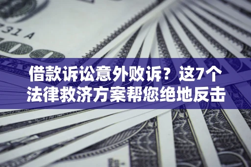 济南借款诉讼意外败诉？这7个法律救济方案帮您绝地反击！